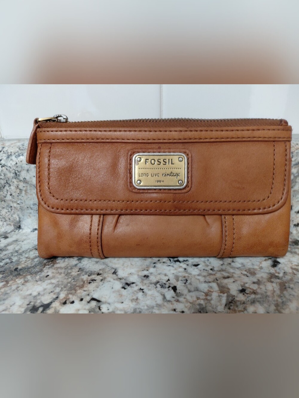 Fossil Women's Tan Leather Wallet